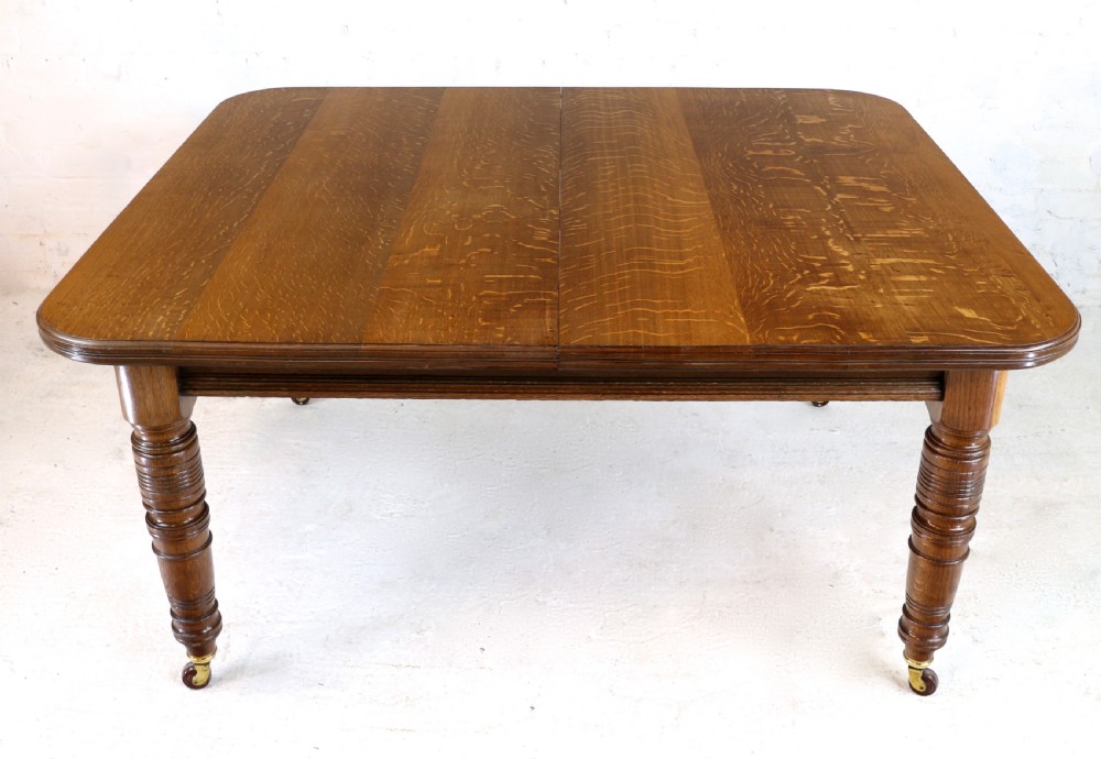 Victorian Oak Extending Dining Table & 3 Leaves, 10ft/seats 12 View XI