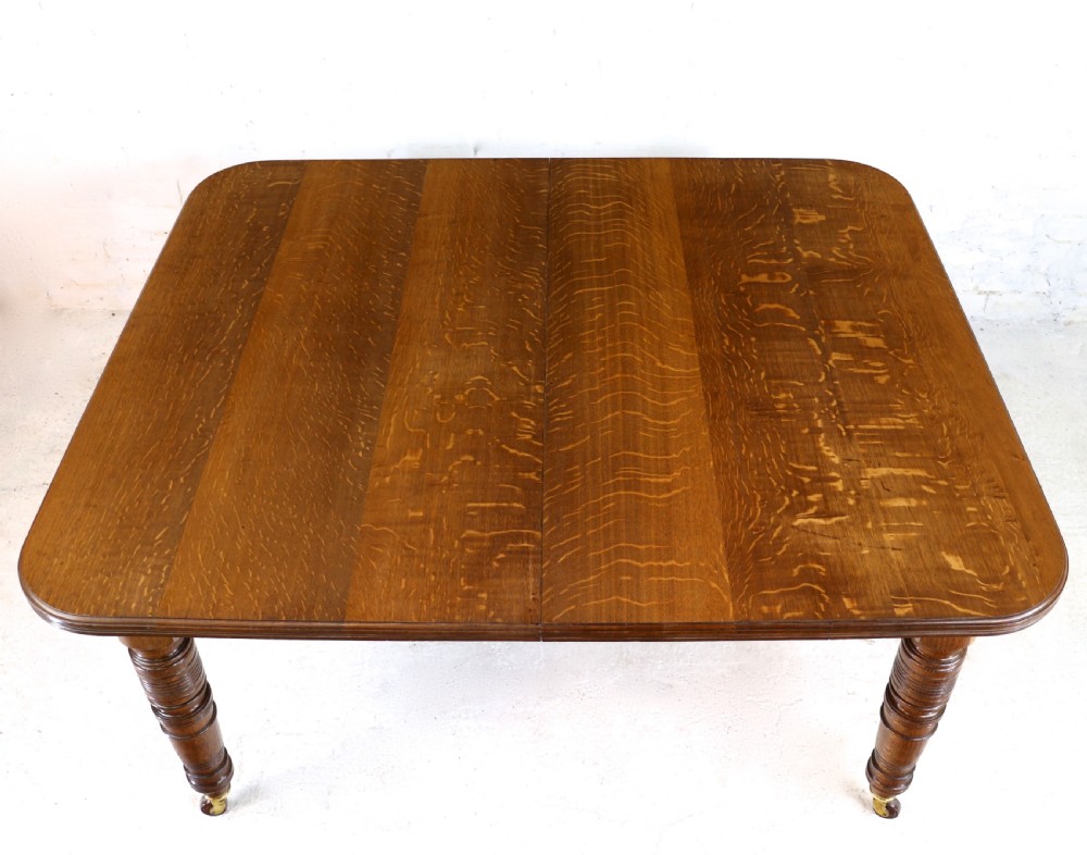Victorian Oak Extending Dining Table & 3 Leaves, 10ft/seats 12 View XII