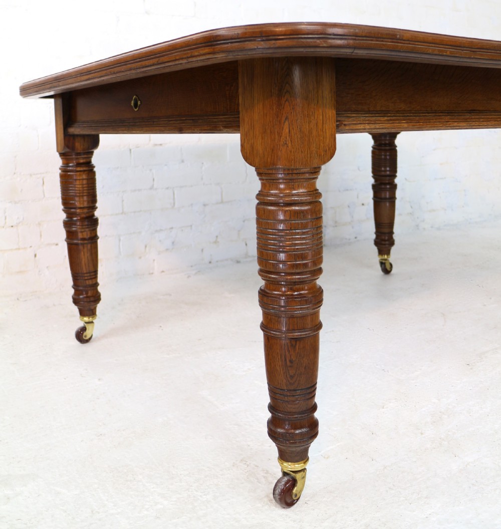 Victorian Oak Extending Dining Table & 3 Leaves, 10ft/seats 12 View XV
