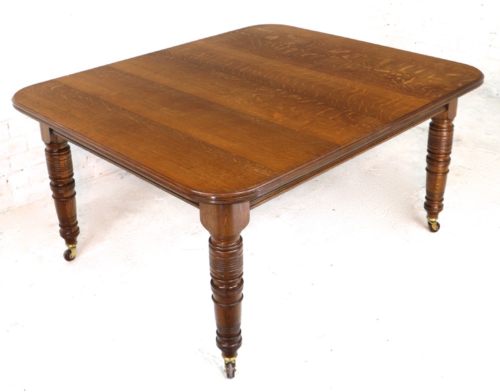 Victorian Oak Extending Dining Table & 3 Leaves, 10ft/seats 12 View XVII
