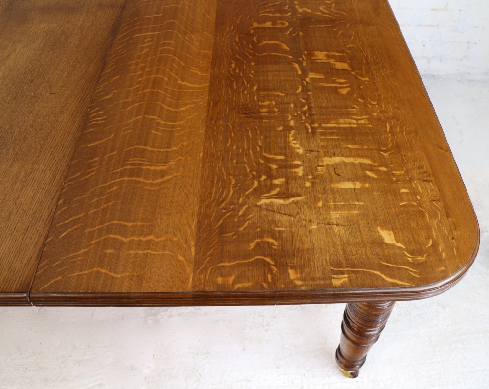 Victorian Oak Extending Dining Table & 3 Leaves, 10ft/seats 12 View XXIV