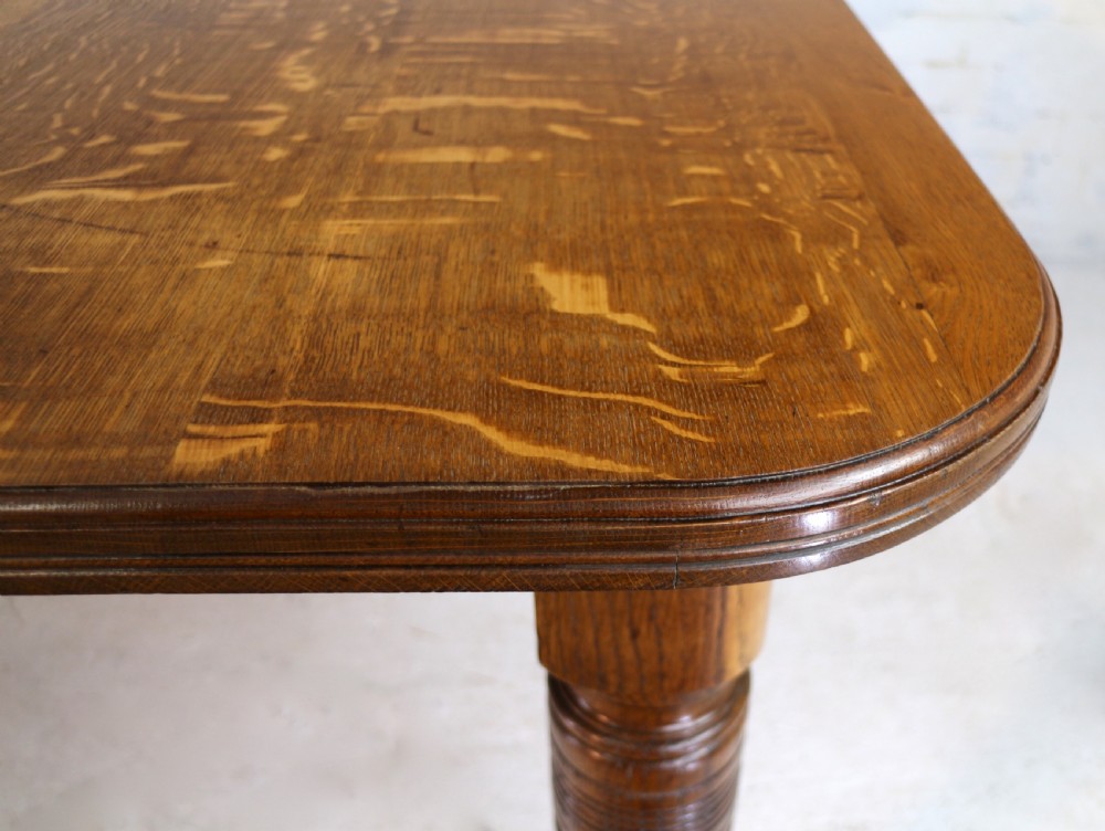 Victorian Oak Extending Dining Table & 3 Leaves, 10ft/seats 12 View XXVI