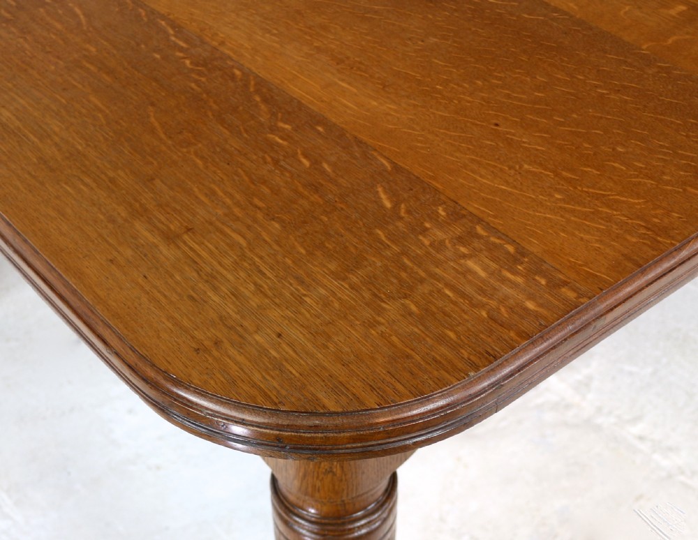 Victorian Oak Extending Dining Table & 3 Leaves, 10ft/seats 12 View XXVIII