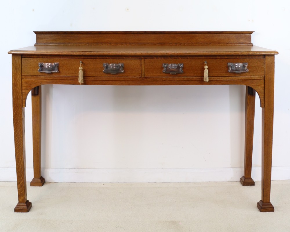 Arts & Crafts Oak Hall or Serving Table by James Shoolbred & Co, London