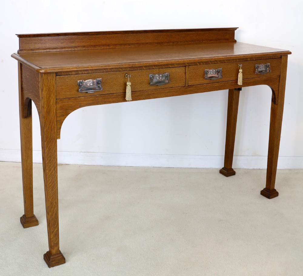 Arts & Crafts Oak Hall or Serving Table by James Shoolbred & Co, London View III