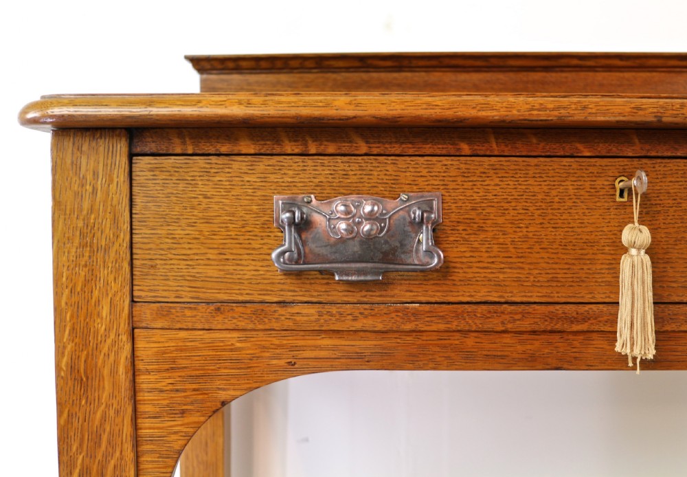 Arts & Crafts Oak Hall or Serving Table by James Shoolbred & Co, London View V