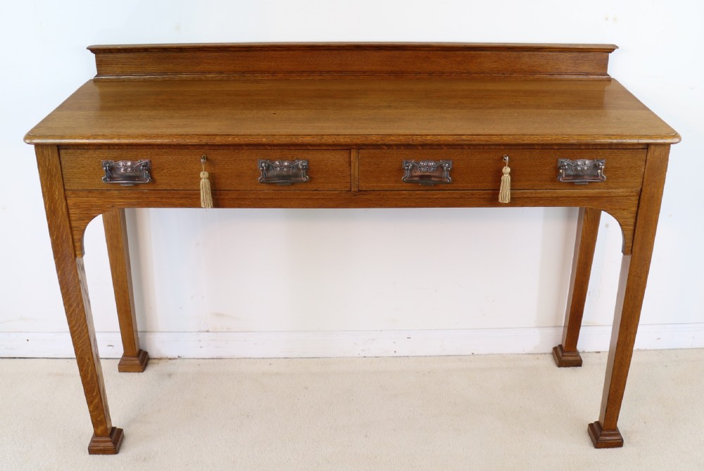 Arts & Crafts Oak Hall or Serving Table by James Shoolbred & Co, London View VII