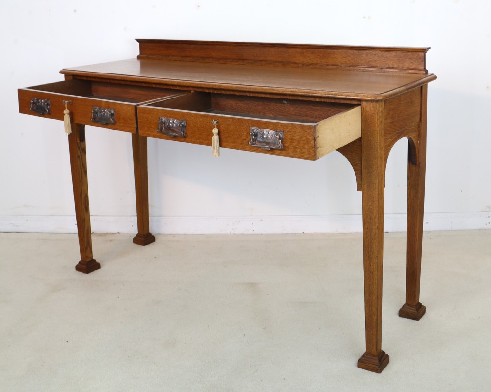 Arts & Crafts Oak Hall or Serving Table by James Shoolbred & Co, London View X