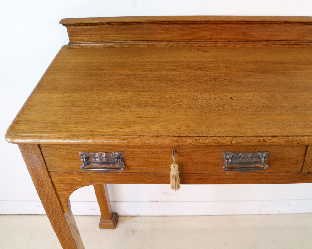Arts & Crafts Oak Hall or Serving Table by James Shoolbred & Co, London View XIII