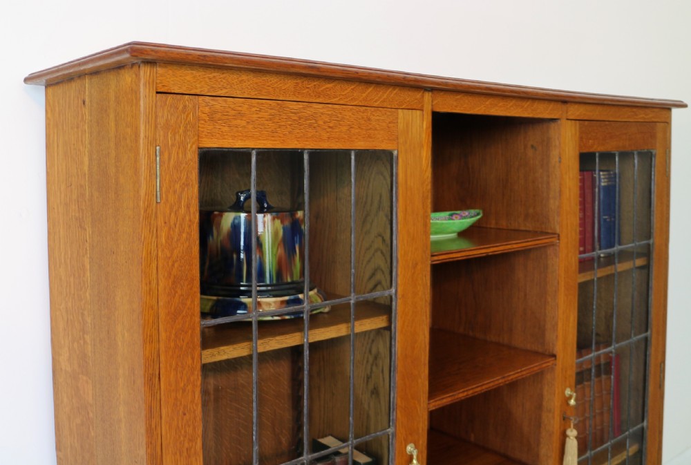 Arts & Crafts Oak Bookcase Cabinet attributed to Liberty & Co View X