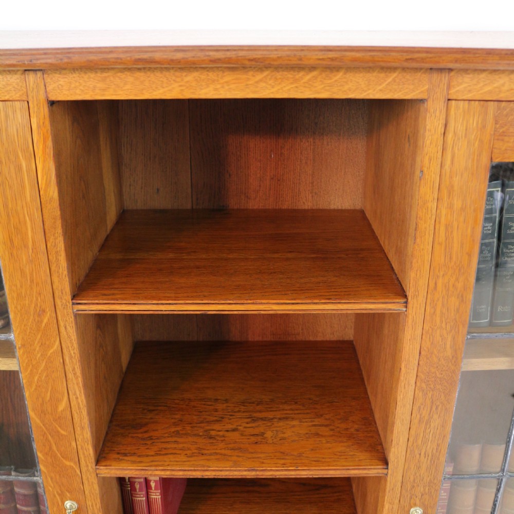 Arts & Crafts Oak Bookcase Cabinet attributed to Liberty & Co View XII