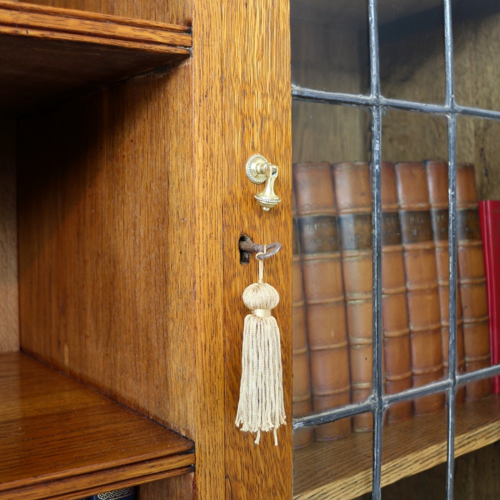 Arts & Crafts Oak Bookcase Cabinet attributed to Liberty & Co View XIV