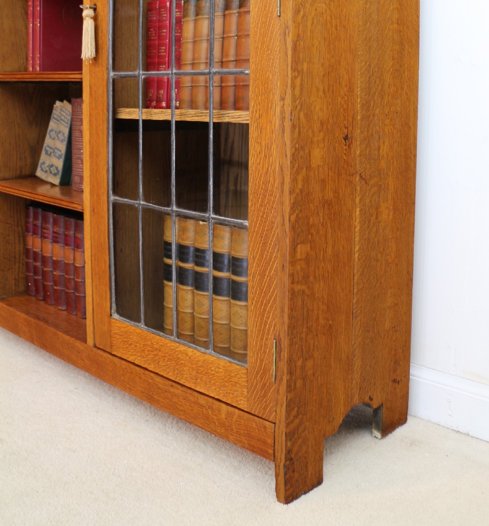 Arts & Crafts Oak Bookcase Cabinet attributed to Liberty & Co View XVIII