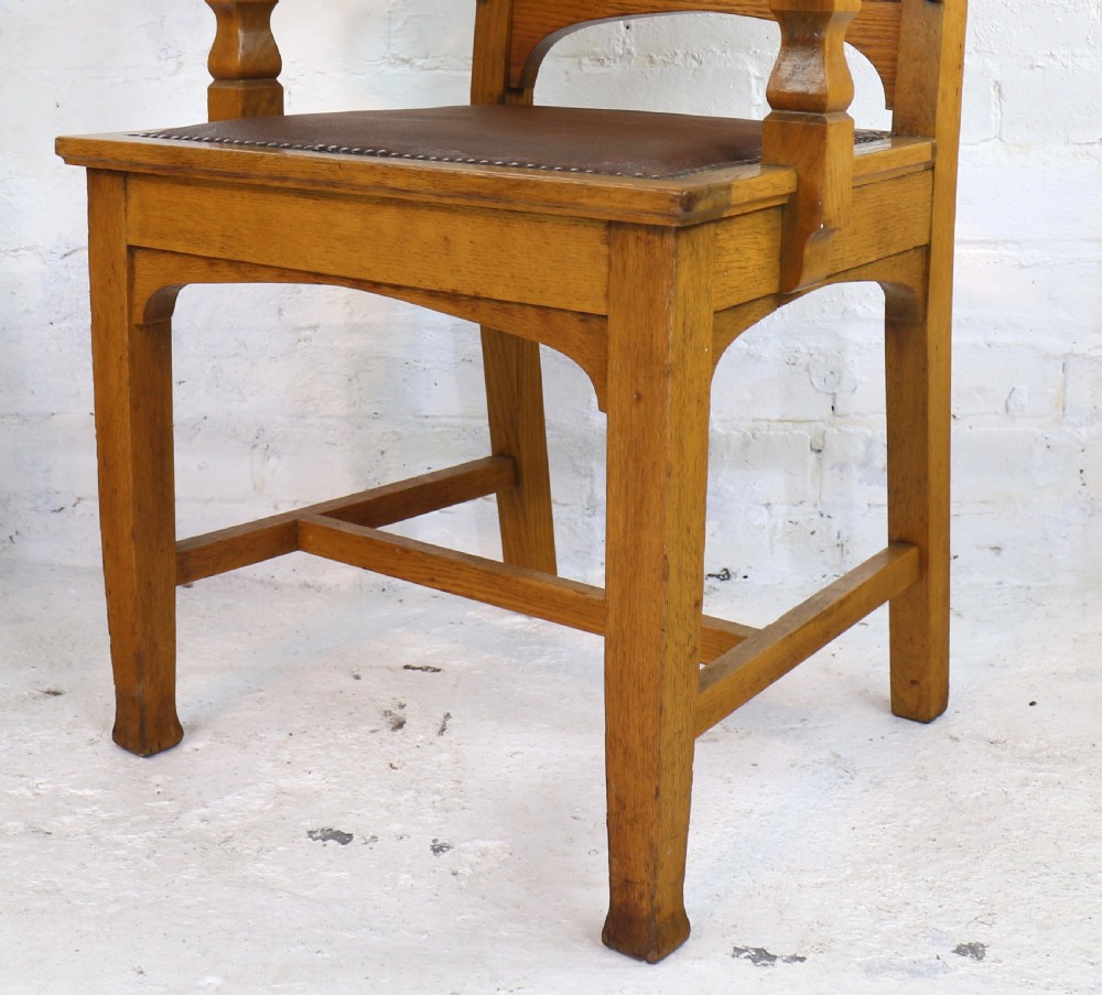Set of Twelve Gothic Revival Arts & Crafts Oak Dining Chairs, Attributed to Shapland & Petter (12) View XX