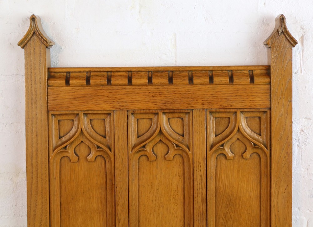 Set of Twelve Gothic Revival Arts & Crafts Oak Dining Chairs, Attributed to Shapland & Petter (12) View XXII