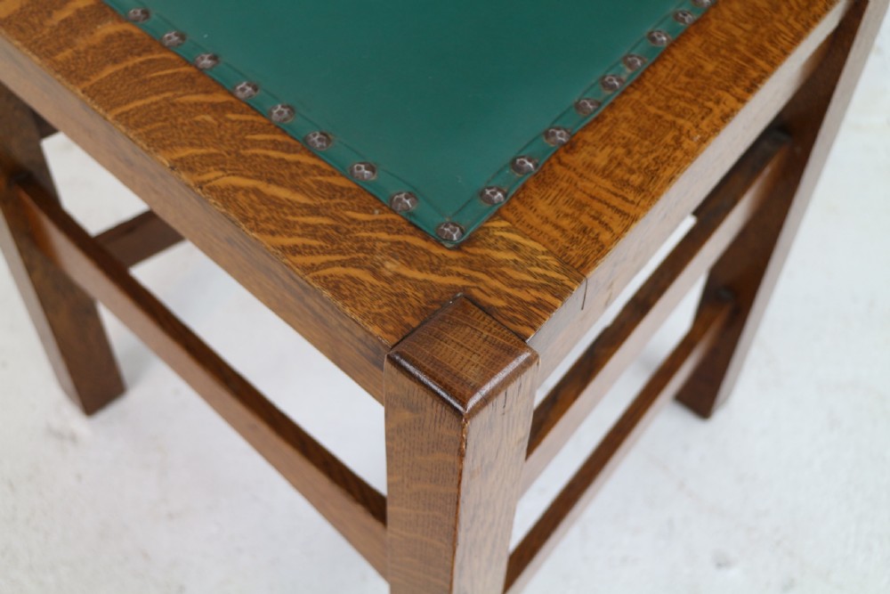 Set of Eight American Arts & Crafts Mission Oak Dining Chairs by Stickley Brothers (8) View X