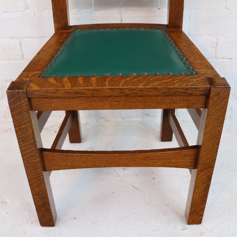 Set of Eight American Arts & Crafts Mission Oak Dining Chairs by Stickley Brothers (8) View XIII
