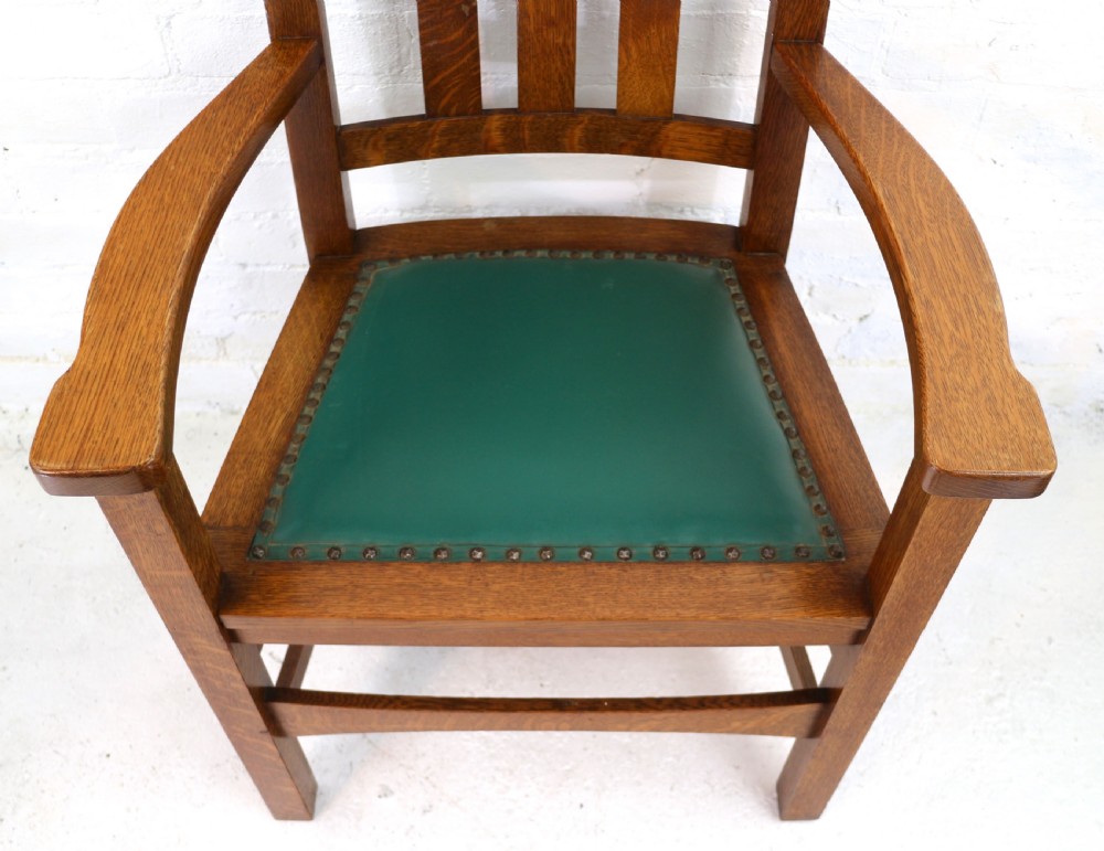 Set of Eight American Arts & Crafts Mission Oak Dining Chairs by Stickley Brothers (8) View XVIII