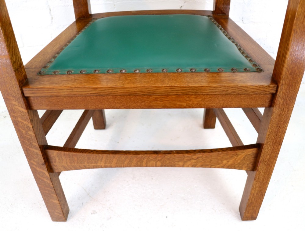 Set of Eight American Arts & Crafts Mission Oak Dining Chairs by Stickley Brothers (8) View XXII