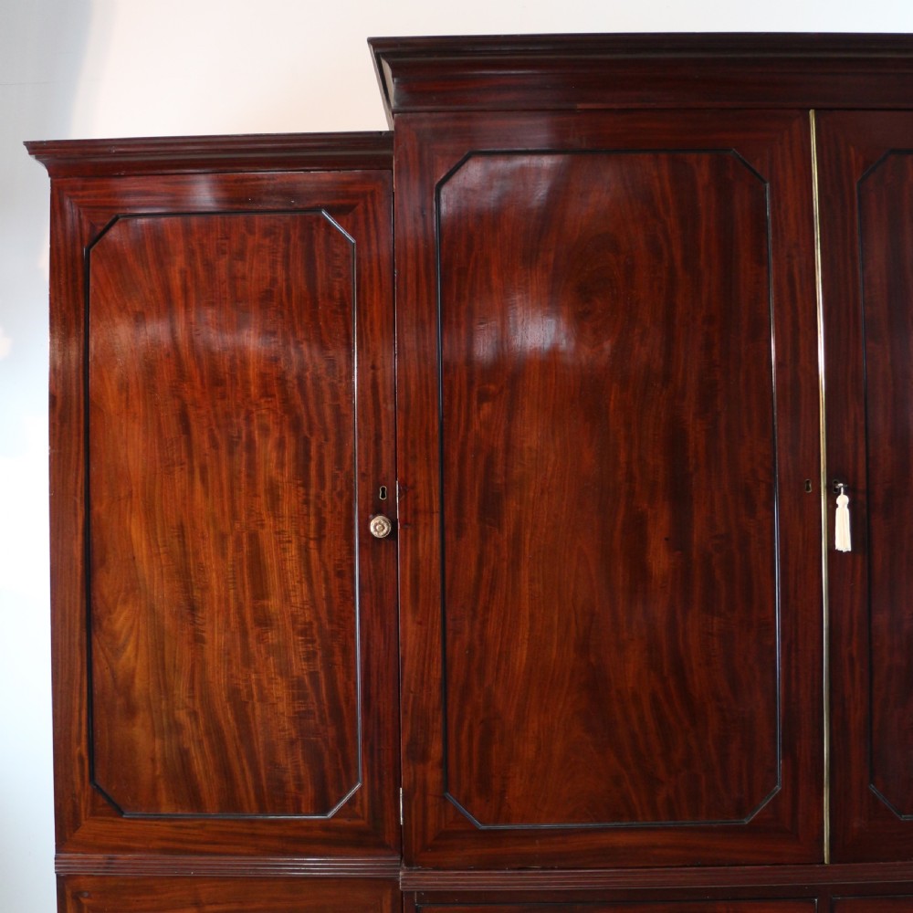 Regency Mahogany Gentleman’s Breakfront Linen Press Wardrobe View V