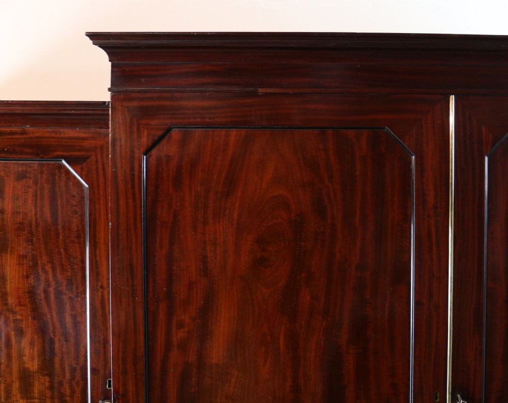 Regency Mahogany Gentleman’s Breakfront Linen Press Wardrobe View IX
