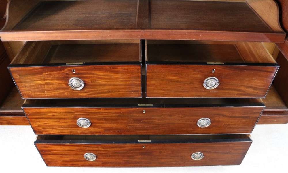 Regency Mahogany Gentleman’s Breakfront Linen Press Wardrobe View XXV