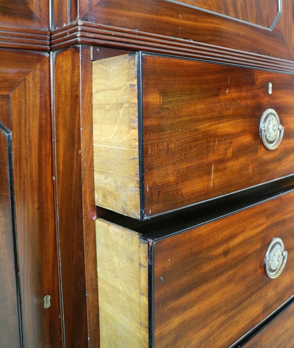 Regency Mahogany Gentleman’s Breakfront Linen Press Wardrobe View XXVI