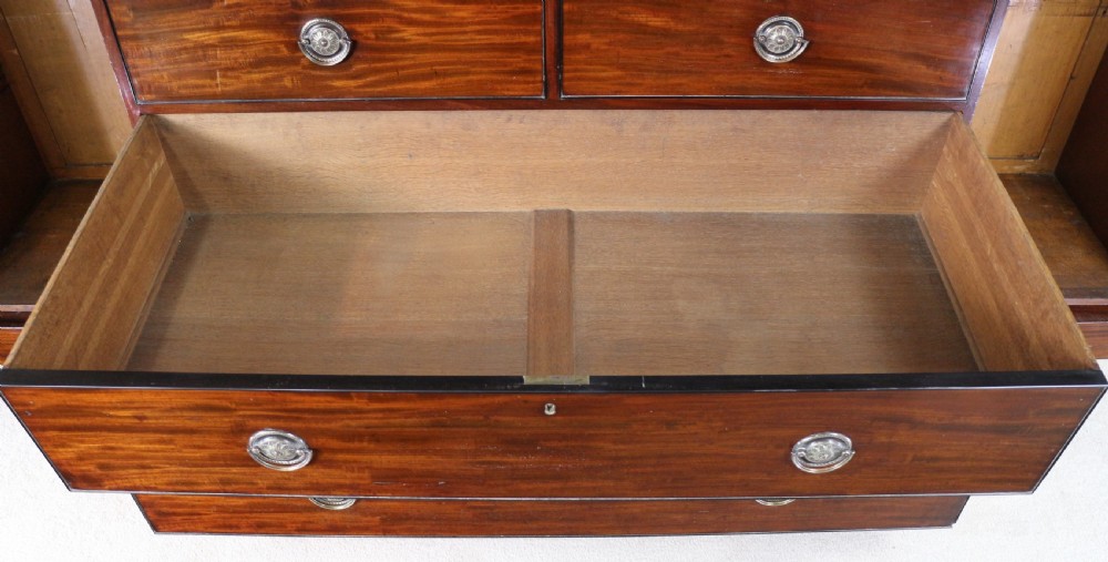 Regency Mahogany Gentleman’s Breakfront Linen Press Wardrobe View XXVII