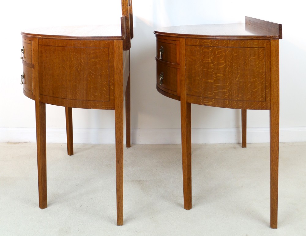 Pair of Arts & Crafts Oak Inlaid Dressing Chests by Shapland & Petter View III