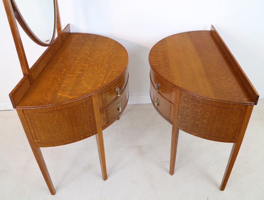 Pair of Arts & Crafts Oak Inlaid Dressing Chests by Shapland & Petter View IV