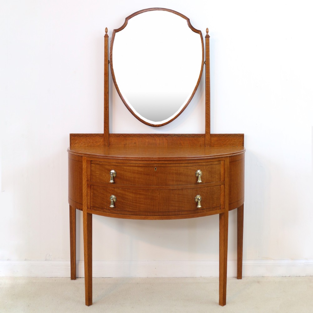 Pair of Arts & Crafts Oak Inlaid Dressing Chests by Shapland & Petter View VII