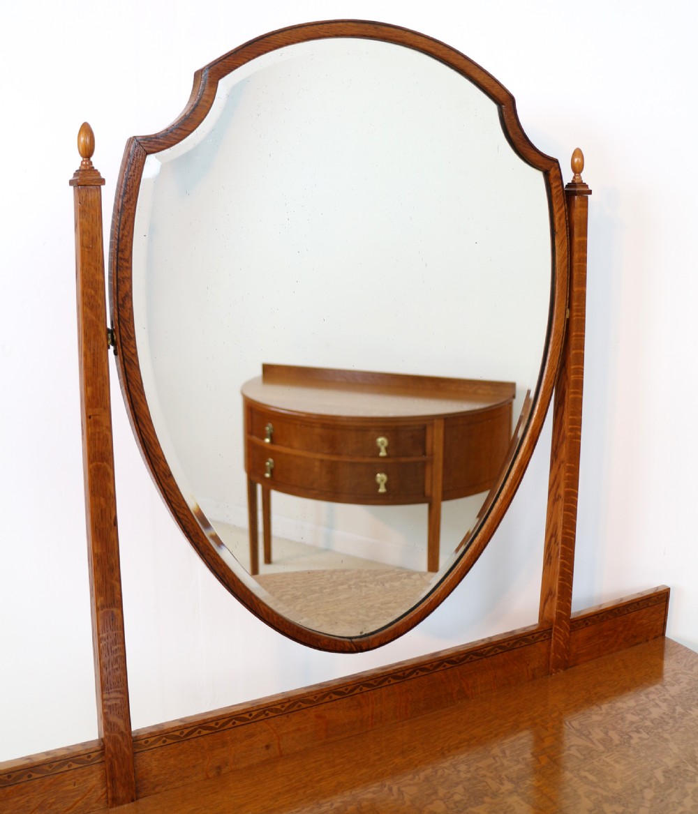Pair of Arts & Crafts Oak Inlaid Dressing Chests by Shapland & Petter View IX