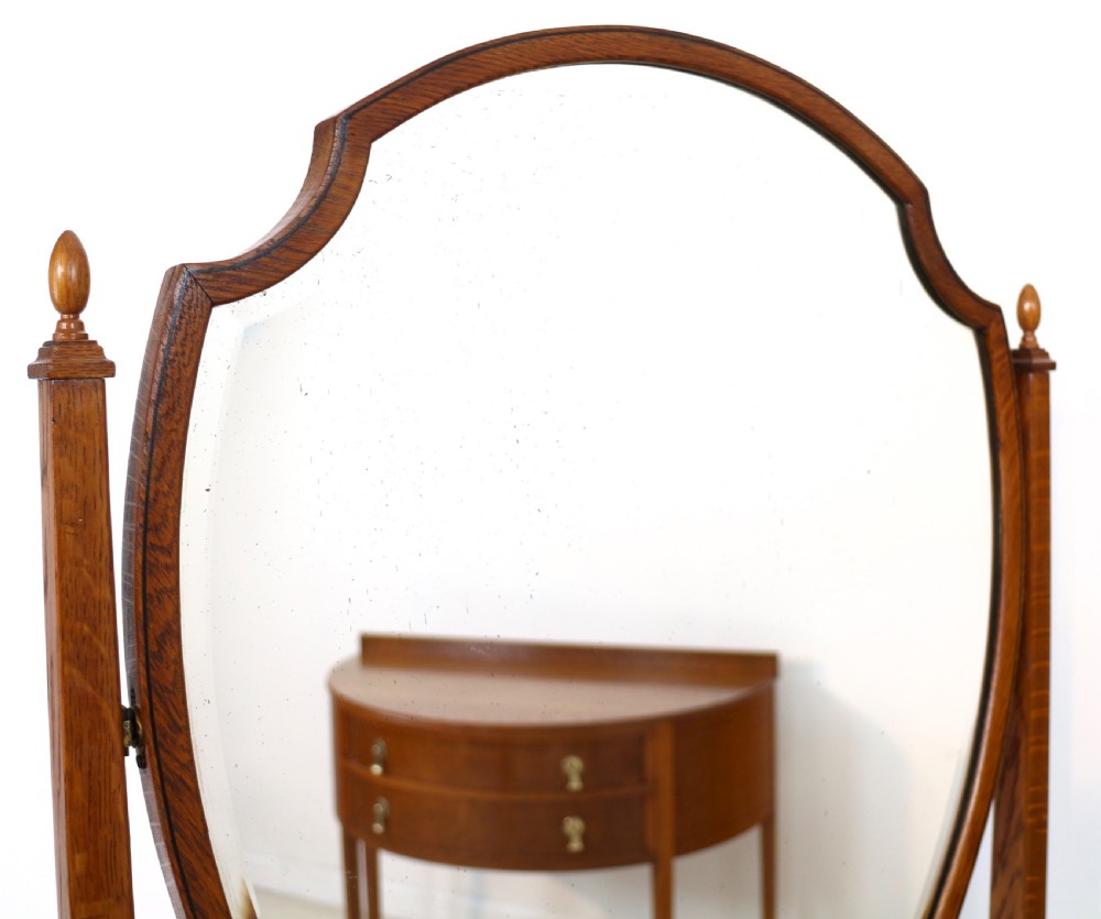 Pair of Arts & Crafts Oak Inlaid Dressing Chests by Shapland & Petter View X