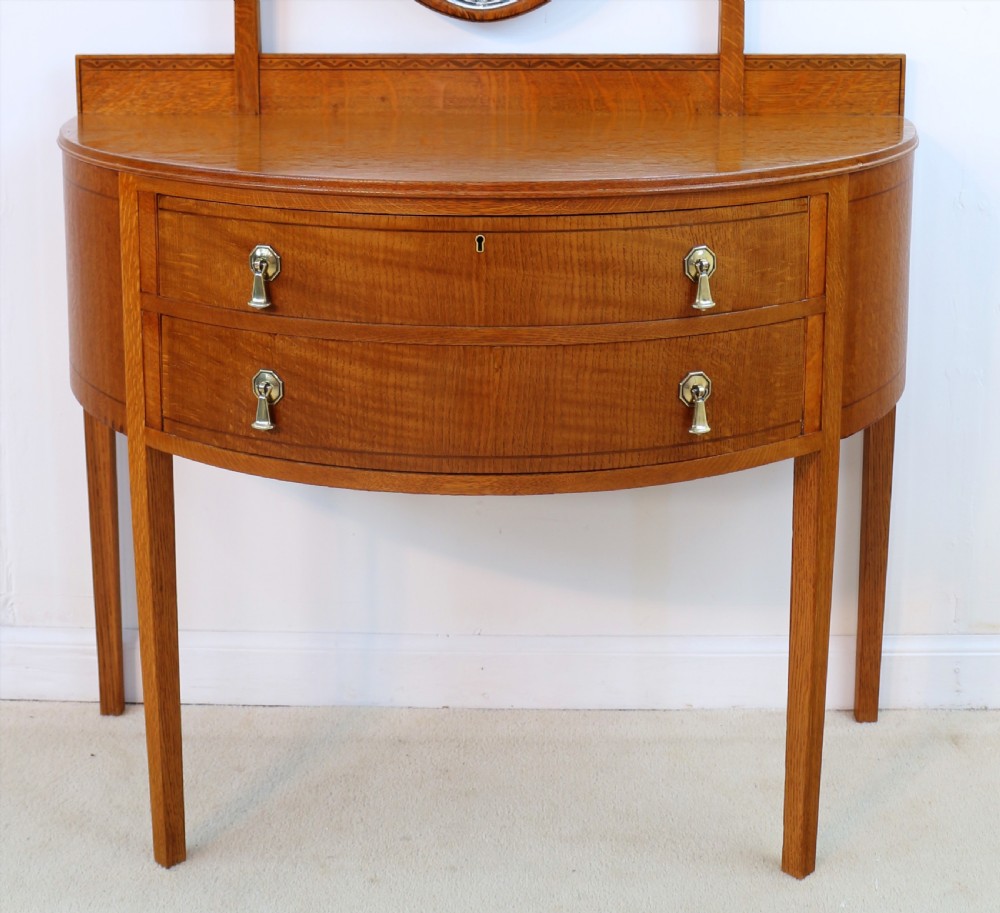 Pair of Arts & Crafts Oak Inlaid Dressing Chests by Shapland & Petter View XIII