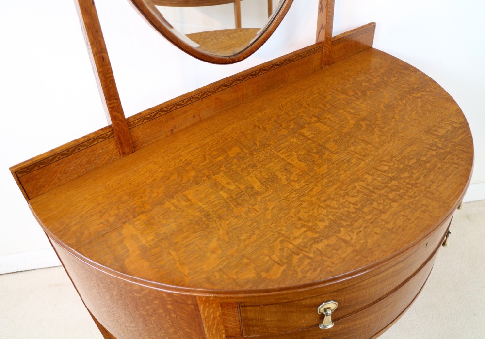 Pair of Arts & Crafts Oak Inlaid Dressing Chests by Shapland & Petter View XV