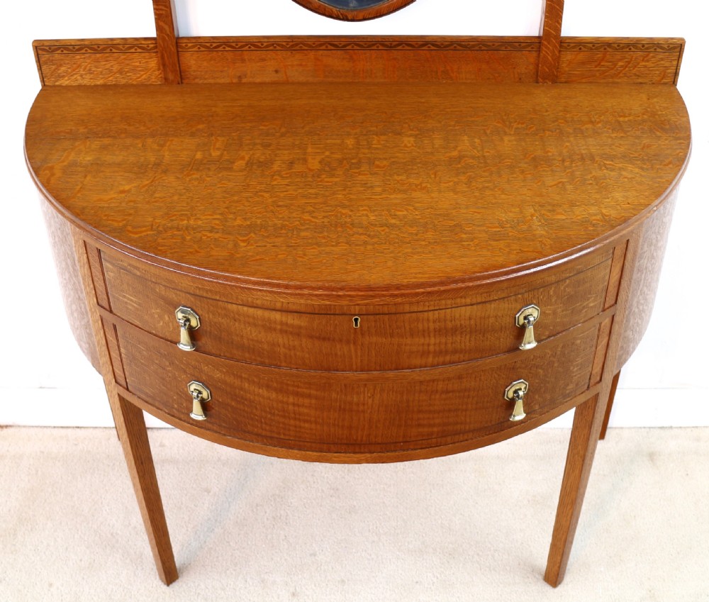 Pair of Arts & Crafts Oak Inlaid Dressing Chests by Shapland & Petter View XVI
