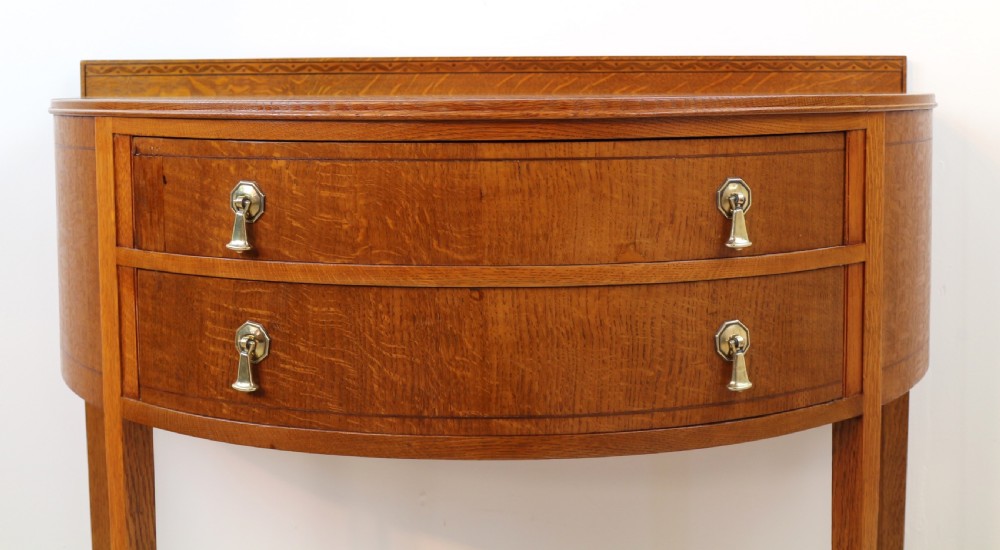 Pair of Arts & Crafts Oak Inlaid Dressing Chests by Shapland & Petter View XX