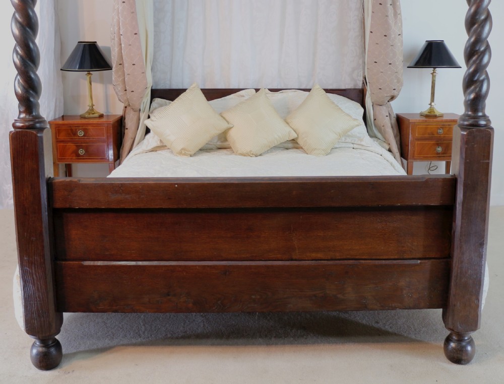 Victorian Arts & Crafts Oak Four Poster King Size Bed View VII