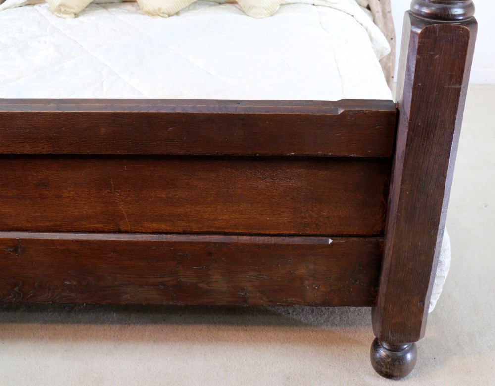 Victorian Arts & Crafts Oak Four Poster King Size Bed View IX