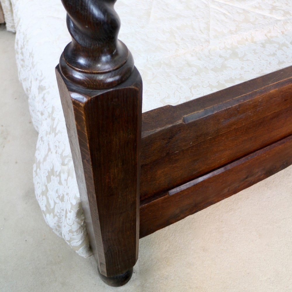 Victorian Arts & Crafts Oak Four Poster King Size Bed View X