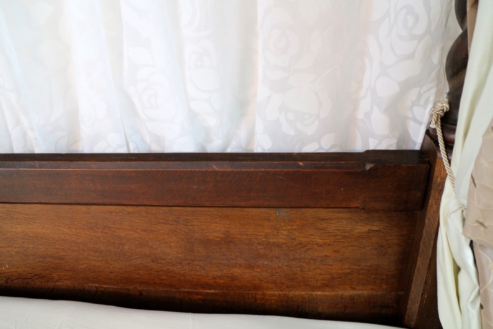 Victorian Arts & Crafts Oak Four Poster King Size Bed View XX