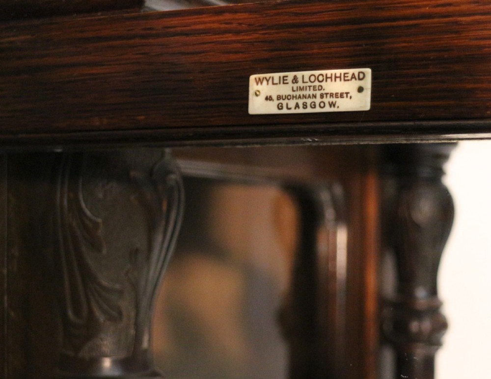 Large Victorian Carved Oak Elizabethan Revival Breakfront Bookcase by Wylie & Lochhead View XXX