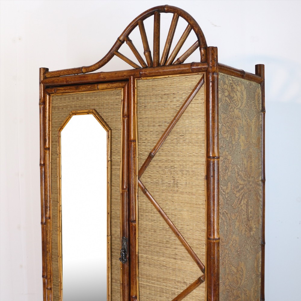 Victorian 'Japanese Style' Bamboo & Rattan Bedroom Suite with Wardrobe, Dressing Table & Washstand View VI