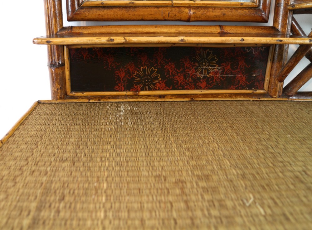 Victorian 'Japanese Style' Bamboo & Rattan Bedroom Suite with Wardrobe, Dressing Table & Washstand View XVIII