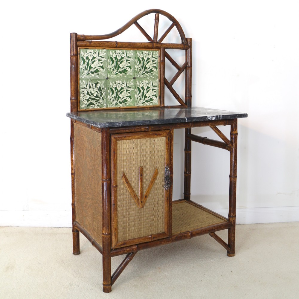 Victorian 'Japanese Style' Bamboo & Rattan Bedroom Suite with Wardrobe, Dressing Table & Washstand View XXI