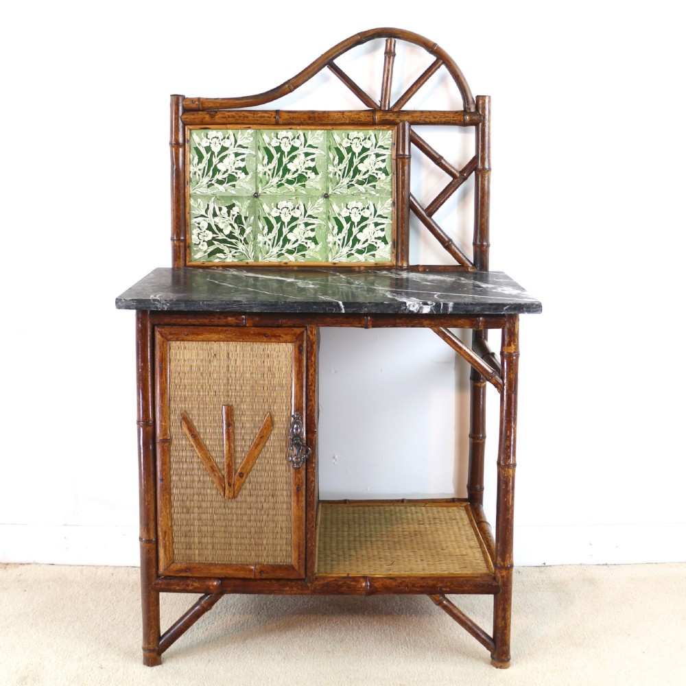 Victorian 'Japanese Style' Bamboo & Rattan Bedroom Suite with Wardrobe, Dressing Table & Washstand View XXII