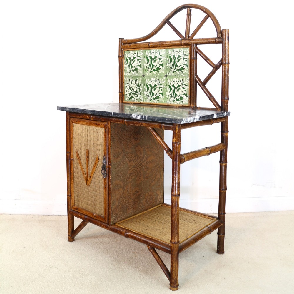 Victorian 'Japanese Style' Bamboo & Rattan Bedroom Suite with Wardrobe, Dressing Table & Washstand View XXIII