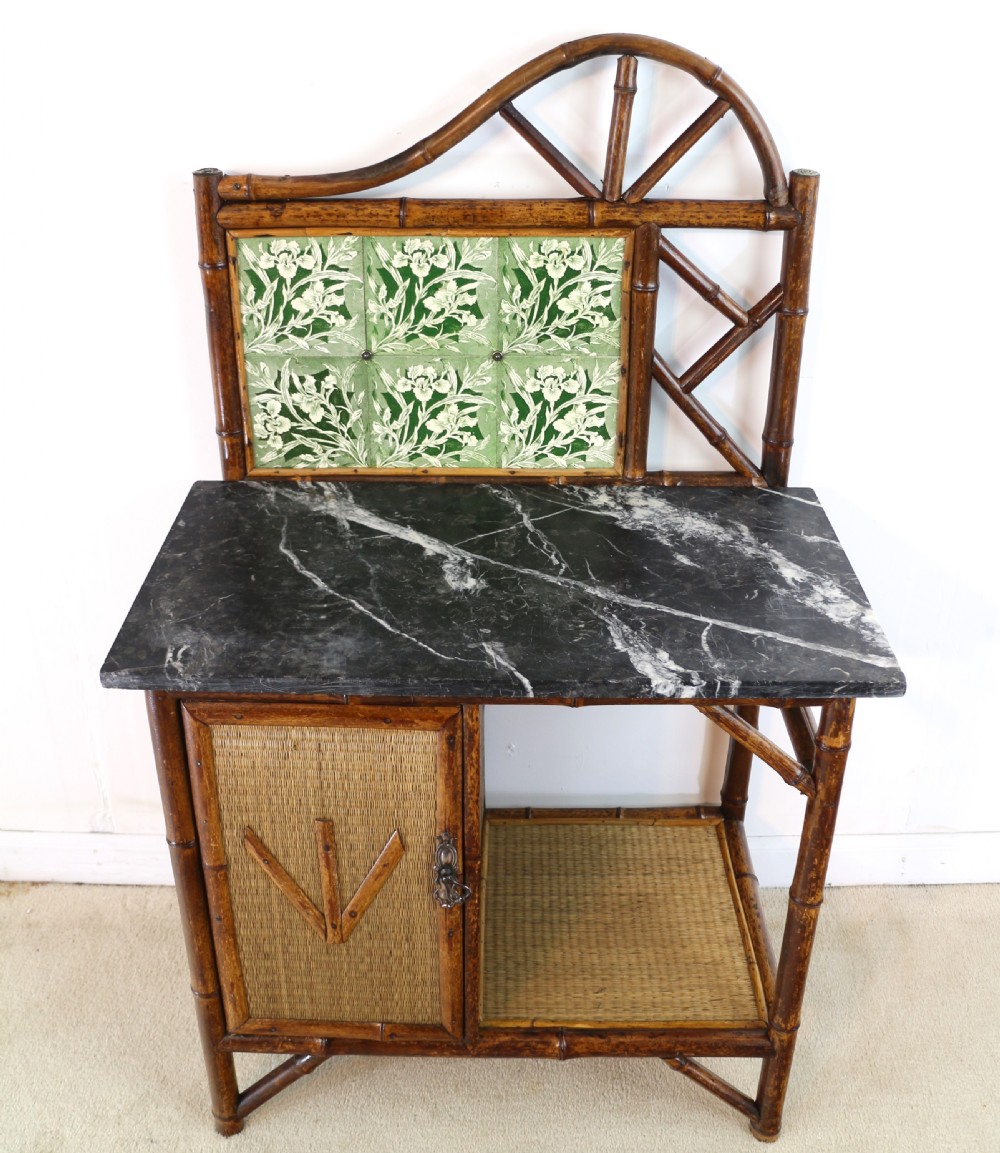 Victorian 'Japanese Style' Bamboo & Rattan Bedroom Suite with Wardrobe, Dressing Table & Washstand View XXIV