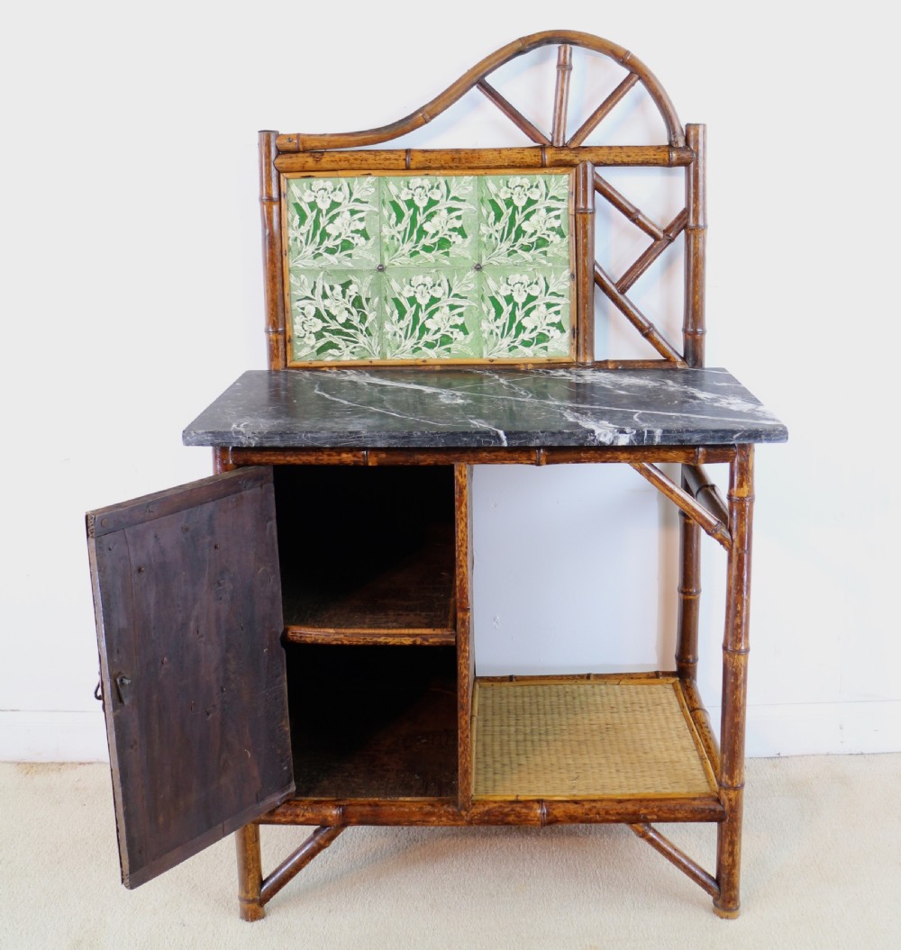 Victorian 'Japanese Style' Bamboo & Rattan Bedroom Suite with Wardrobe, Dressing Table & Washstand View XXVIII