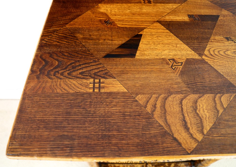 Victorian Japanese Parquetry & Tortoiseshell Bamboo Table View IX